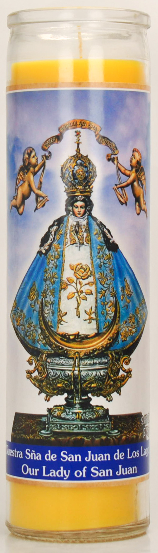 Prayer Candle St Juan De Los Lagos Yellow Wax, 8 Inch