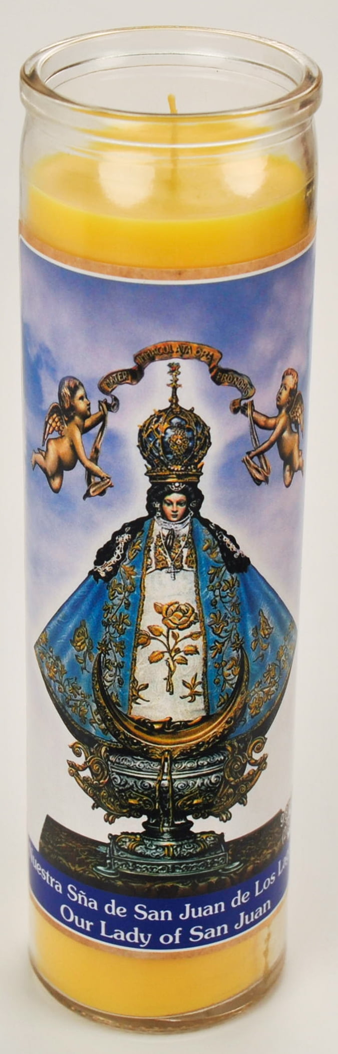 Prayer Candle St Juan De Los Lagos Yellow Wax, 8 Inch - Image 3