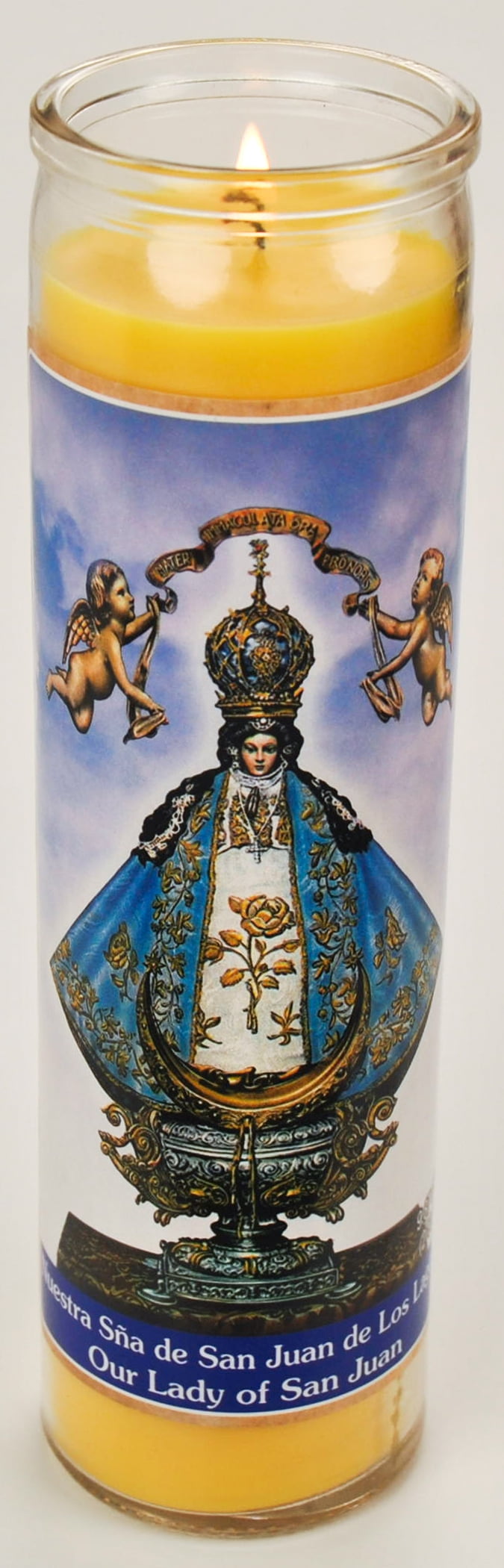 Prayer Candle St Juan De Los Lagos Yellow Wax, 8 Inch - Image 4