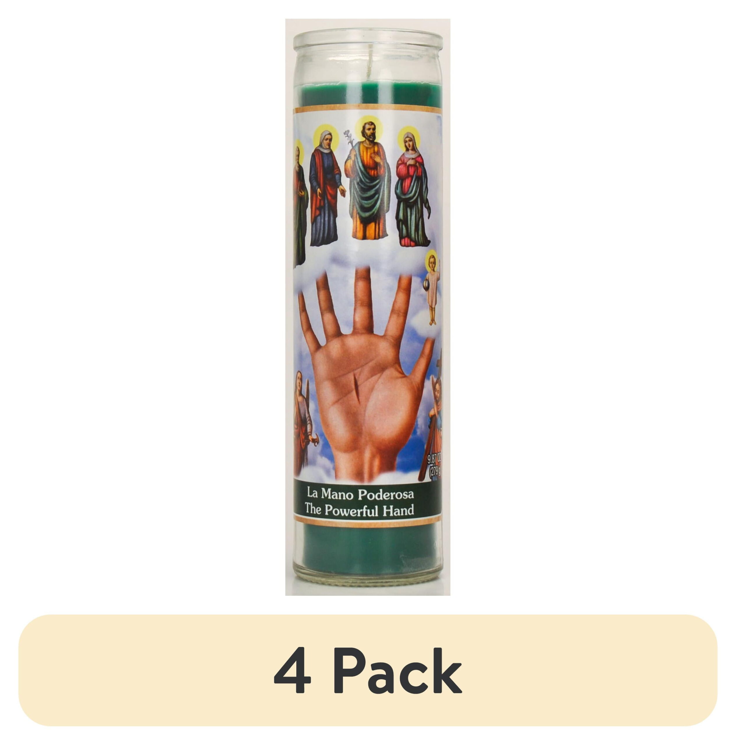 Prayer Candle Helping Hand Green Wax, 8 Inch - Image 6