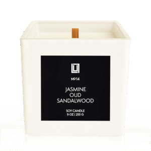 Lulu Candles | Jasmine, Oud & Sandalwood | Luxury Wood Wick Candle in Matte Black Jar – Highly Scented Soy Candle with Incense, Citrus & Clove | Long Lasting, Aromatherapy Candle, Gift for All