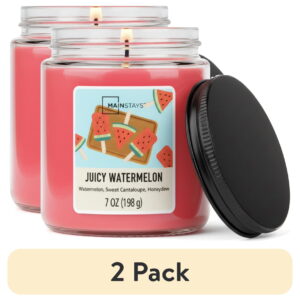 (2 pack) Mainstays Single-Wick Twist Glass Jar Scented Candle, Juicy Watermelon, 7oz.