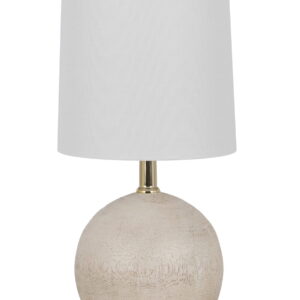 Mainstays 12.75 Inch White Ball Table Lamp with White Linen Shade