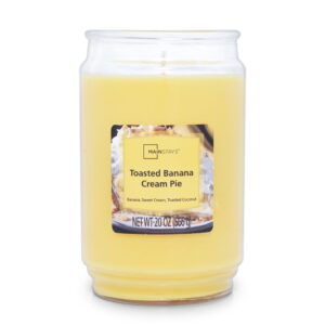 Mainstays Toasted Banana Cream Pie Scented Single Wick Candle, 20 oz.