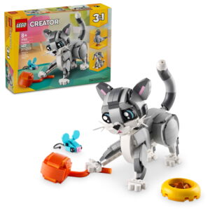 LEGO Creator 3in1 Playful Cat Toy - Building Toys W/ 3 Building Options, Cat, Dog, or Pigeon - Animal Figures for Kids, Girls & Boys, Ages 8+ - Gift Ideas for Birthday - 31163