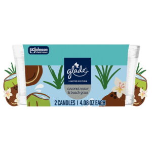 Glade Jar Candle Coconut Water & Beach Grass 4.08oz 2 Count