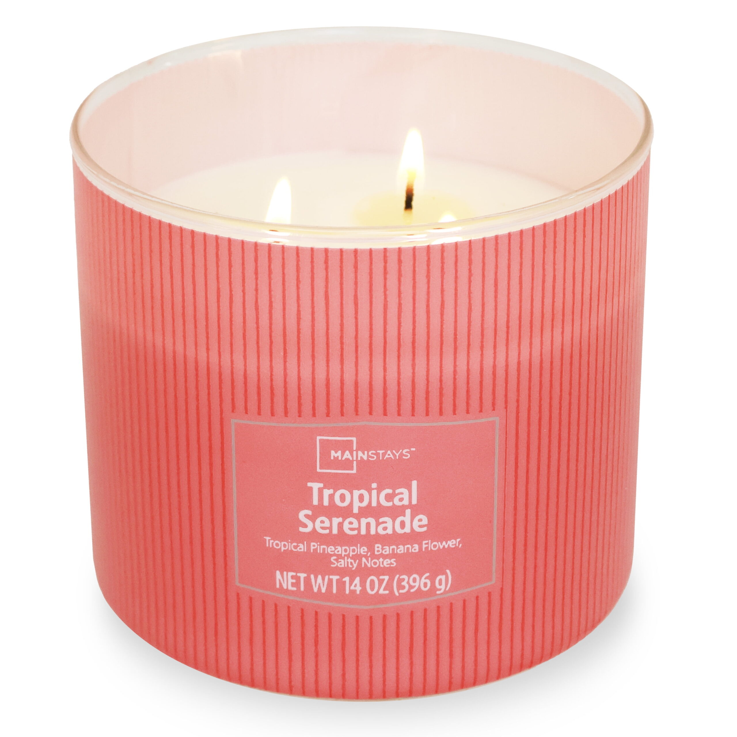 Mainstays 3-Wick Textured wrapped candle, Tropical Serenade Fragrance, 14oz