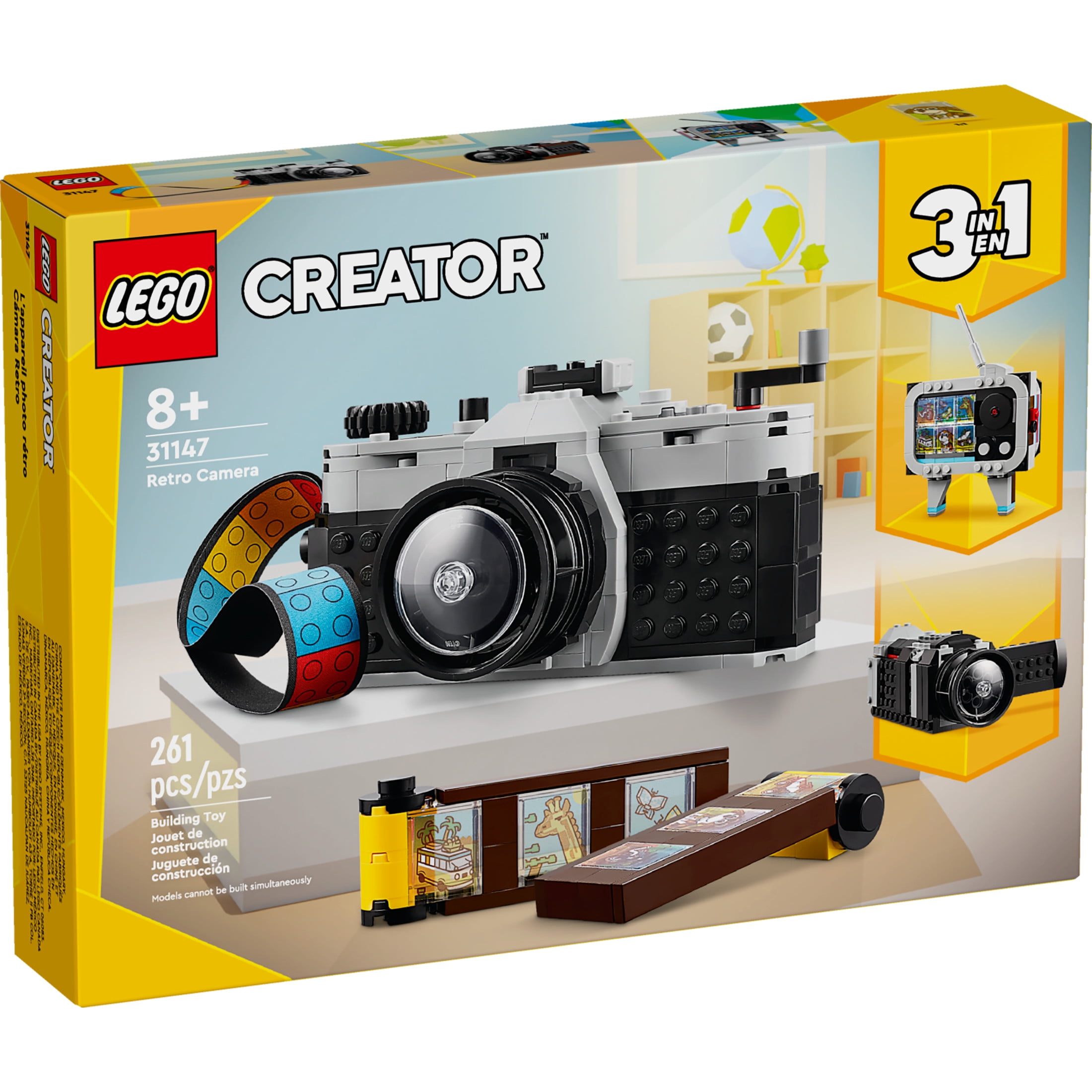 LEGO Creator 3 in 1 Retro Camera - Toy with 3 Building Options - Choose a Retro Camera, Retro Video Camera, or Retro TV - Creative Toy for Boys & Girls, Ages 8+ - Gift for Graduation - 31147 - Image 2