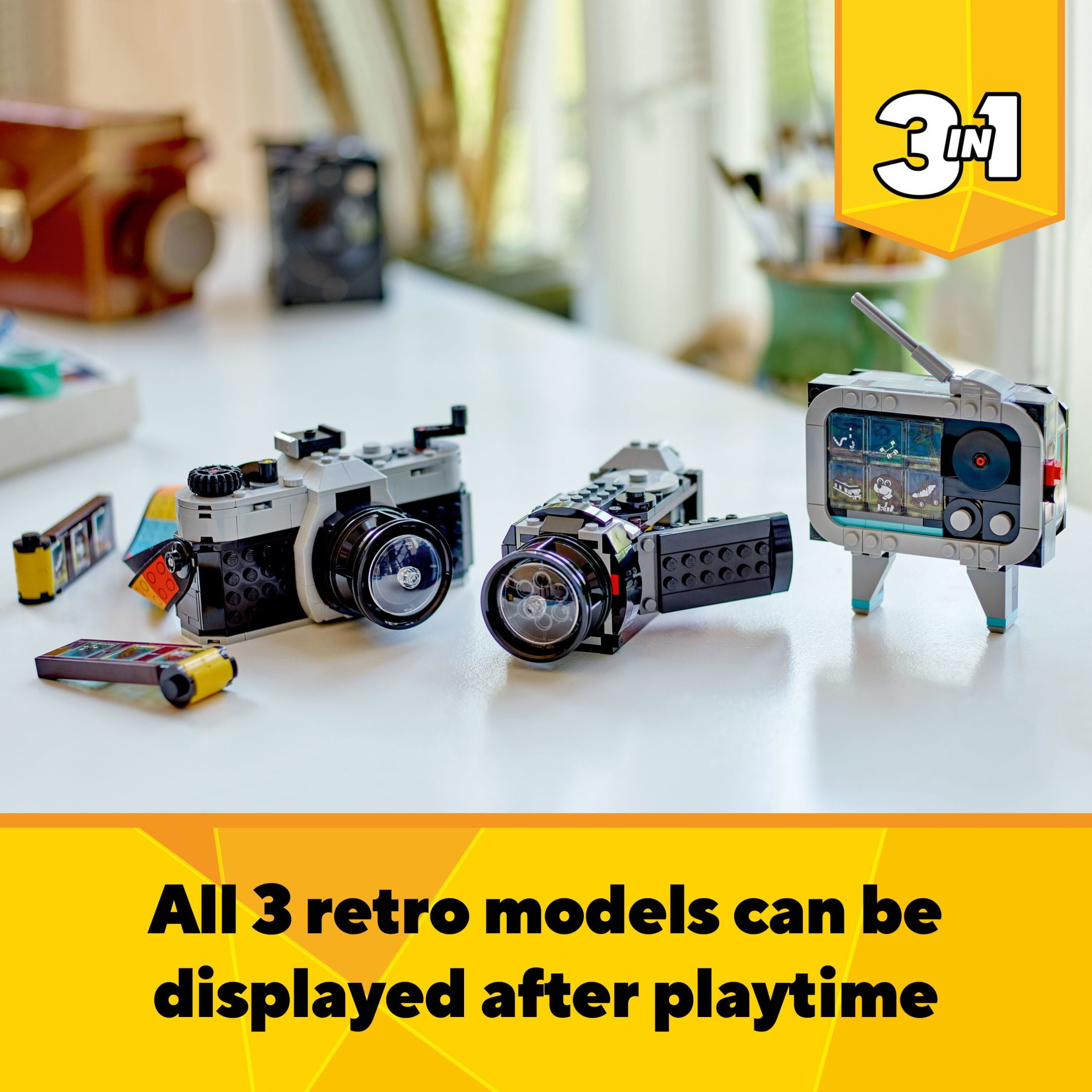LEGO Creator 3 in 1 Retro Camera - Toy with 3 Building Options - Choose a Retro Camera, Retro Video Camera, or Retro TV - Creative Toy for Boys & Girls, Ages 8+ - Gift for Graduation - 31147 - Image 6