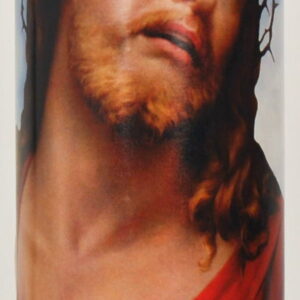 Prayer Candle Divine Savior Red Wax, 8 Inch