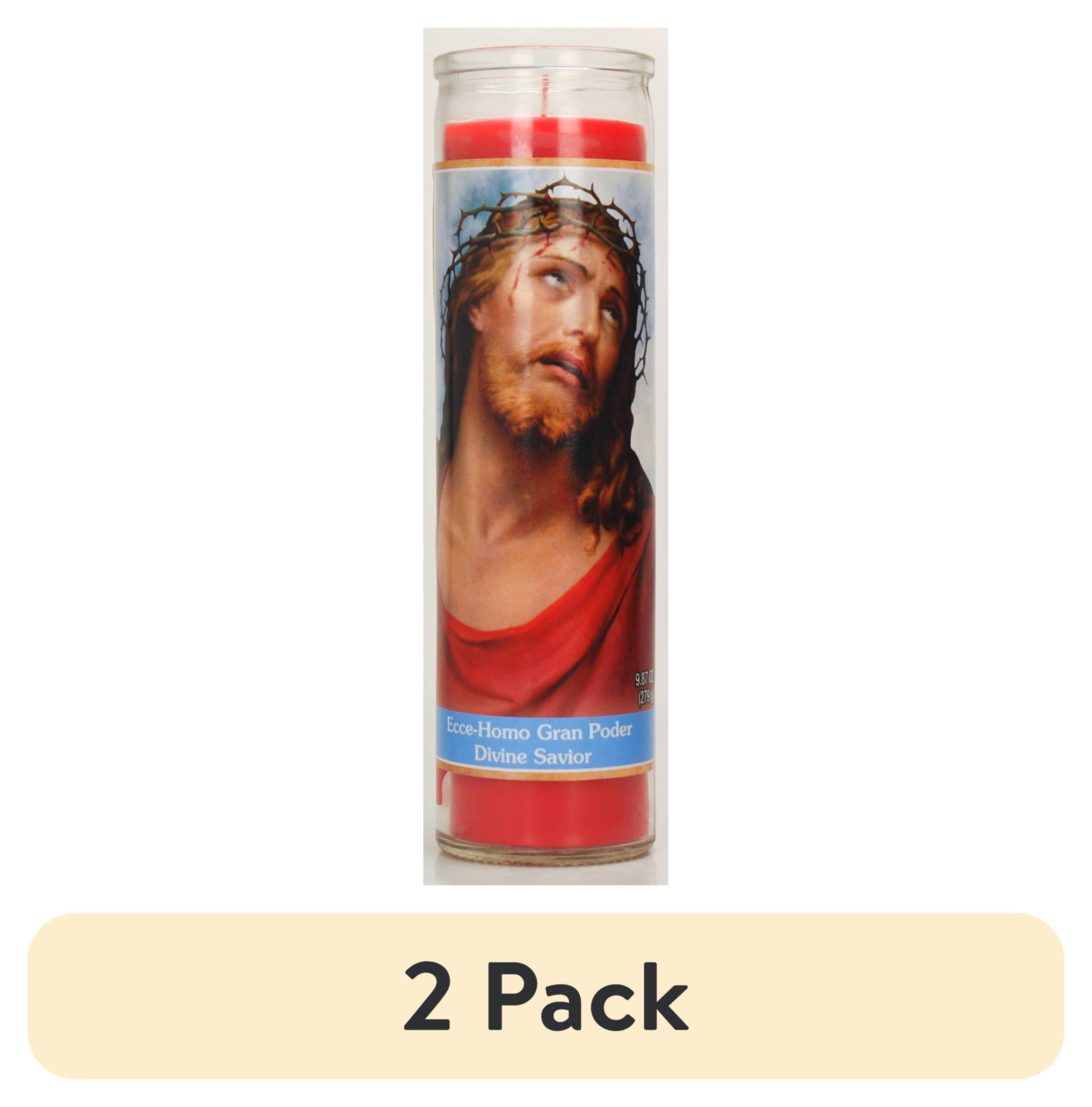 Prayer Candle Divine Savior Red Wax, 8 Inch - Image 6