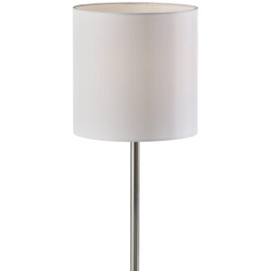 Mainstays 19" Height Silver Finish Metal Material Stick Lamp with USB and USBC Ports, Modern, Office and Dorm