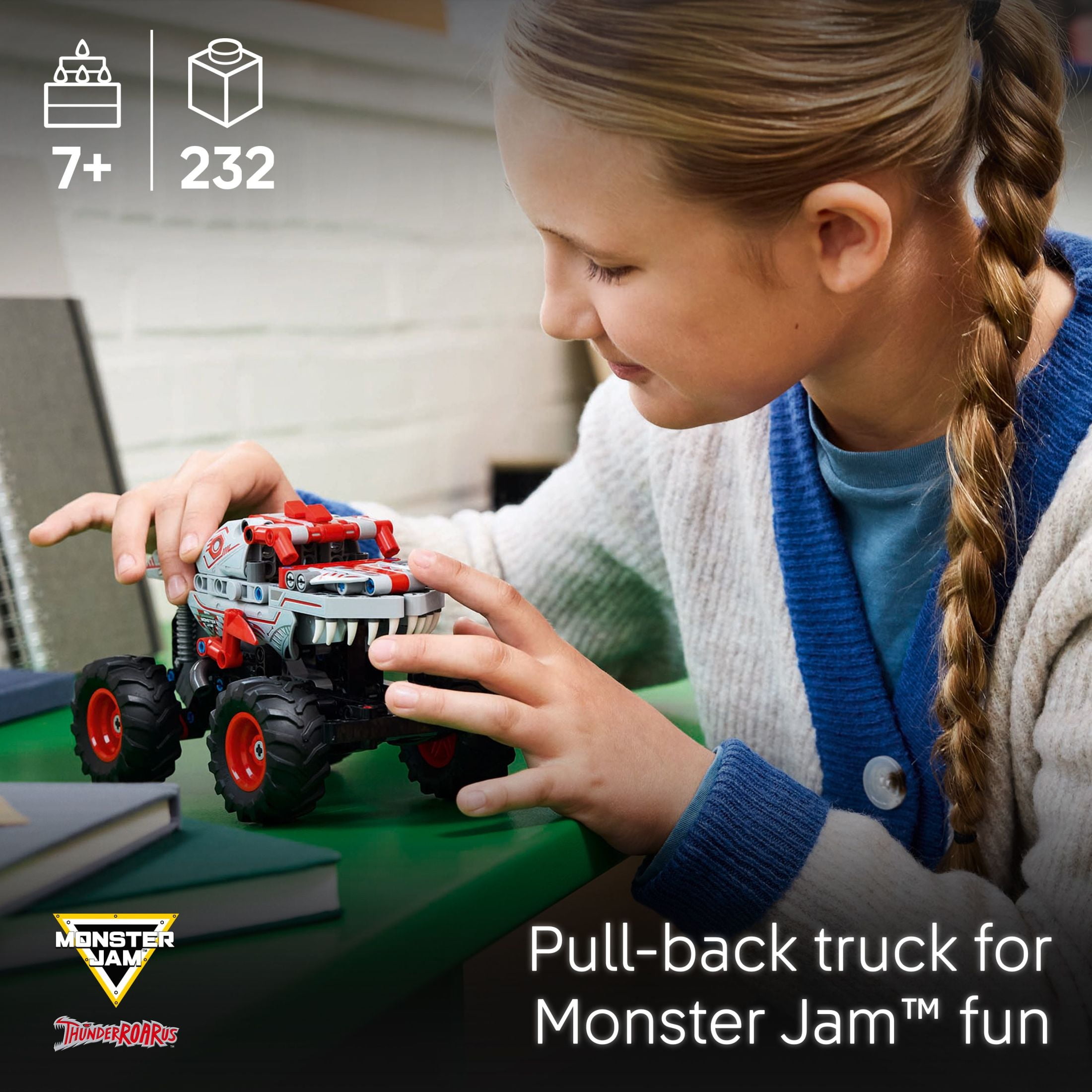 LEGO Technic Monster Jam ThunderROARus Pull-Back Monster Truck Building Toy - Birthday Gifts for Kids, Boys & Girls, Ages 7+ - 42200 - Image 3
