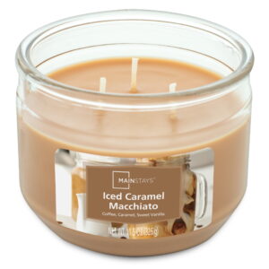 Mainstays Iced Caramel Macchiato Scented 3 Wick Candle, 11.5 oz.
