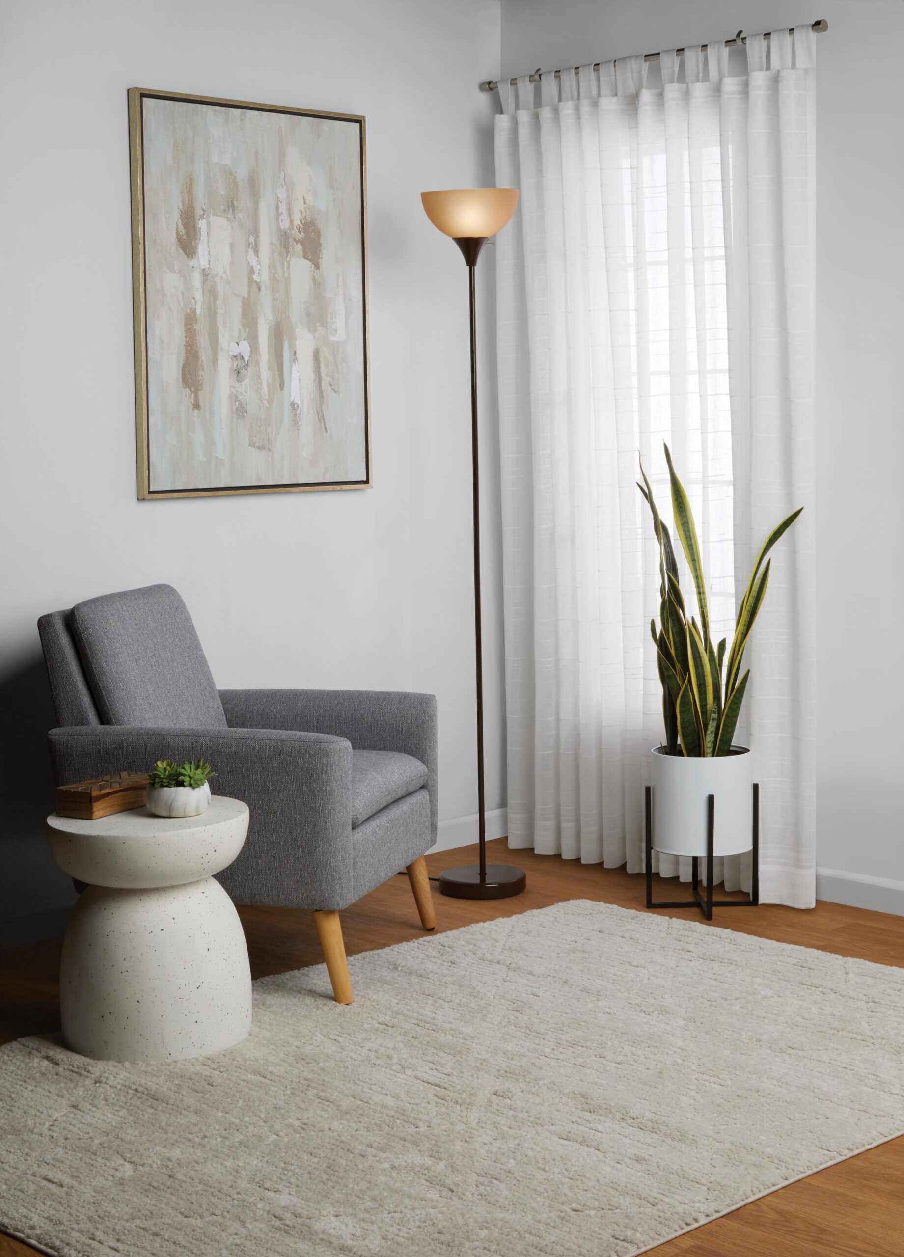 Mainstays 71-Inch Modern Design Black Floor Lamp with 3-Way Switch - Image 8