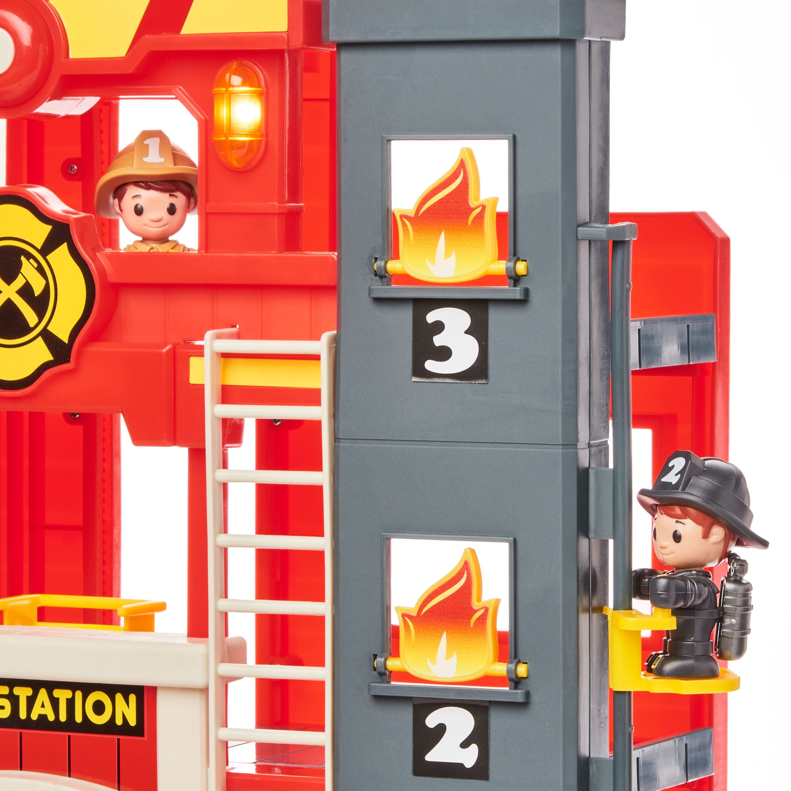 Kid Connection Fire Station Emergency Vehicle Playset with Light & Sound. 31 Pieces, Toddler Toys, Age 3+ - Image 6