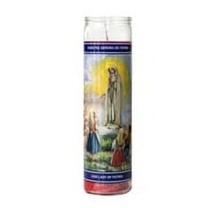 MagicLight Religious Candles 9.6 oz - Glass Jar, Unscented, Lady Fatima Red