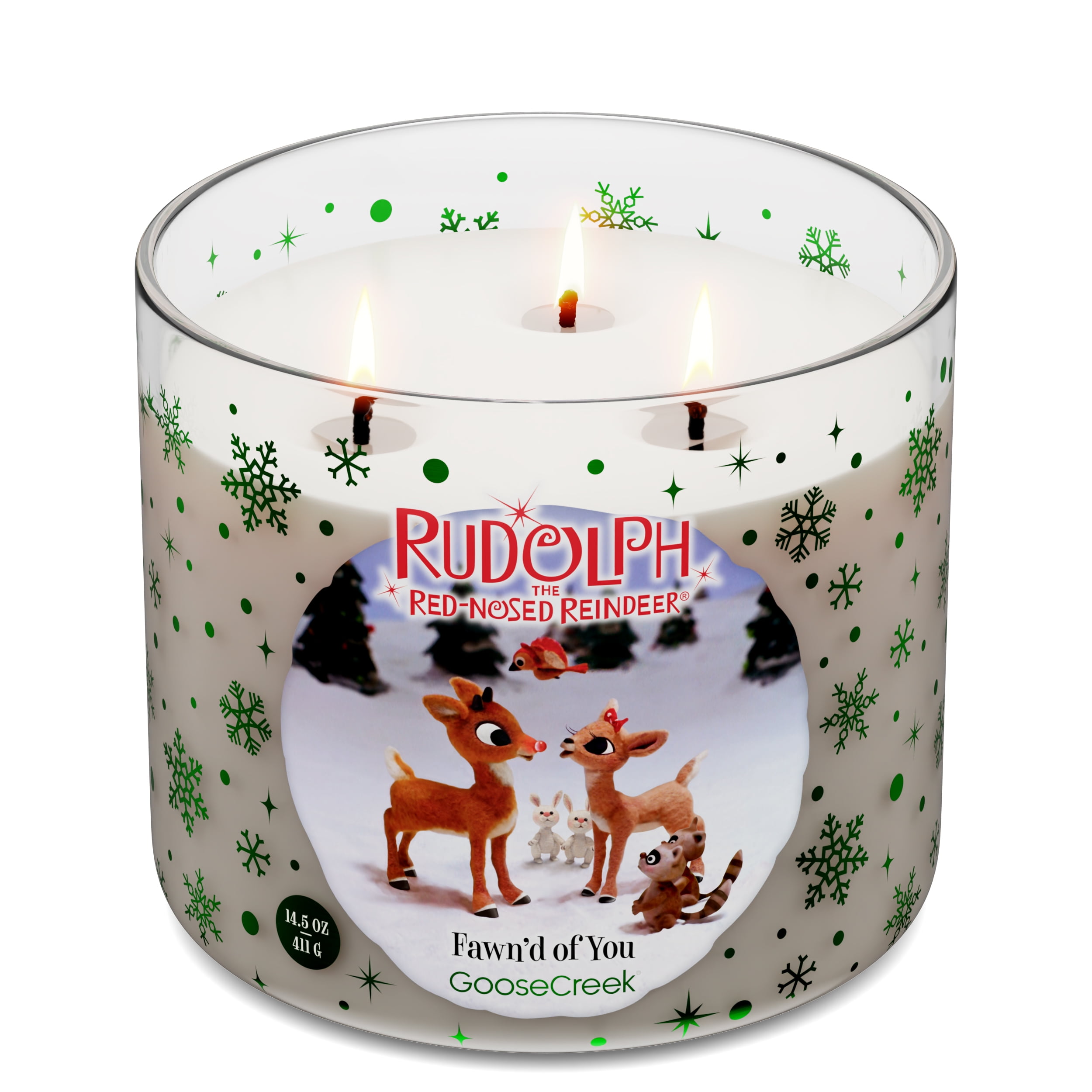 Goose Creek Rudolph Fawn'd of You 3-wick Christmastown Fir, Shiny Red Apple, and Holiday Spice Scented Jar Candle, 14.5oz - Image 2