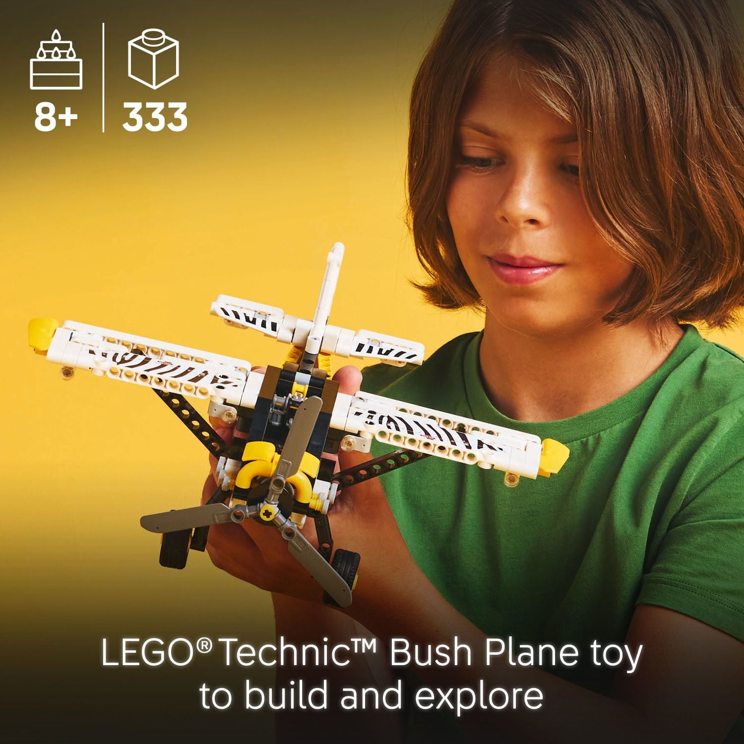 LEGO Technic Bush Plane Toy - Buildable Airplane Toy for Kids, Boys and Girls, Ages 8+ - Model Airplane Gift with Spinning Propeller, 4-Cylinder Piston Engine, and More - 42198 - Image 3