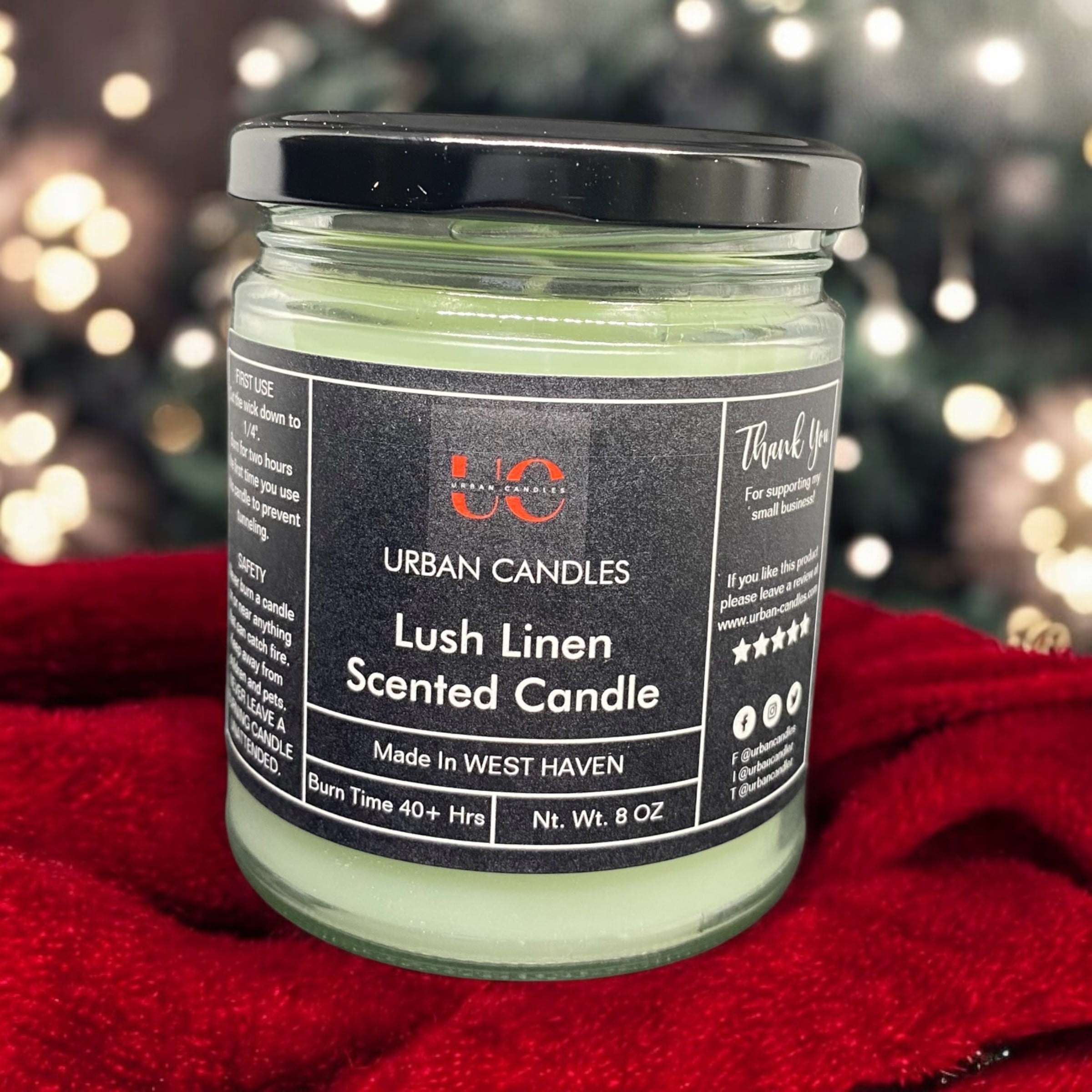 Lush Linen 8 oz Scented Container Candle with 40 h Burn Time