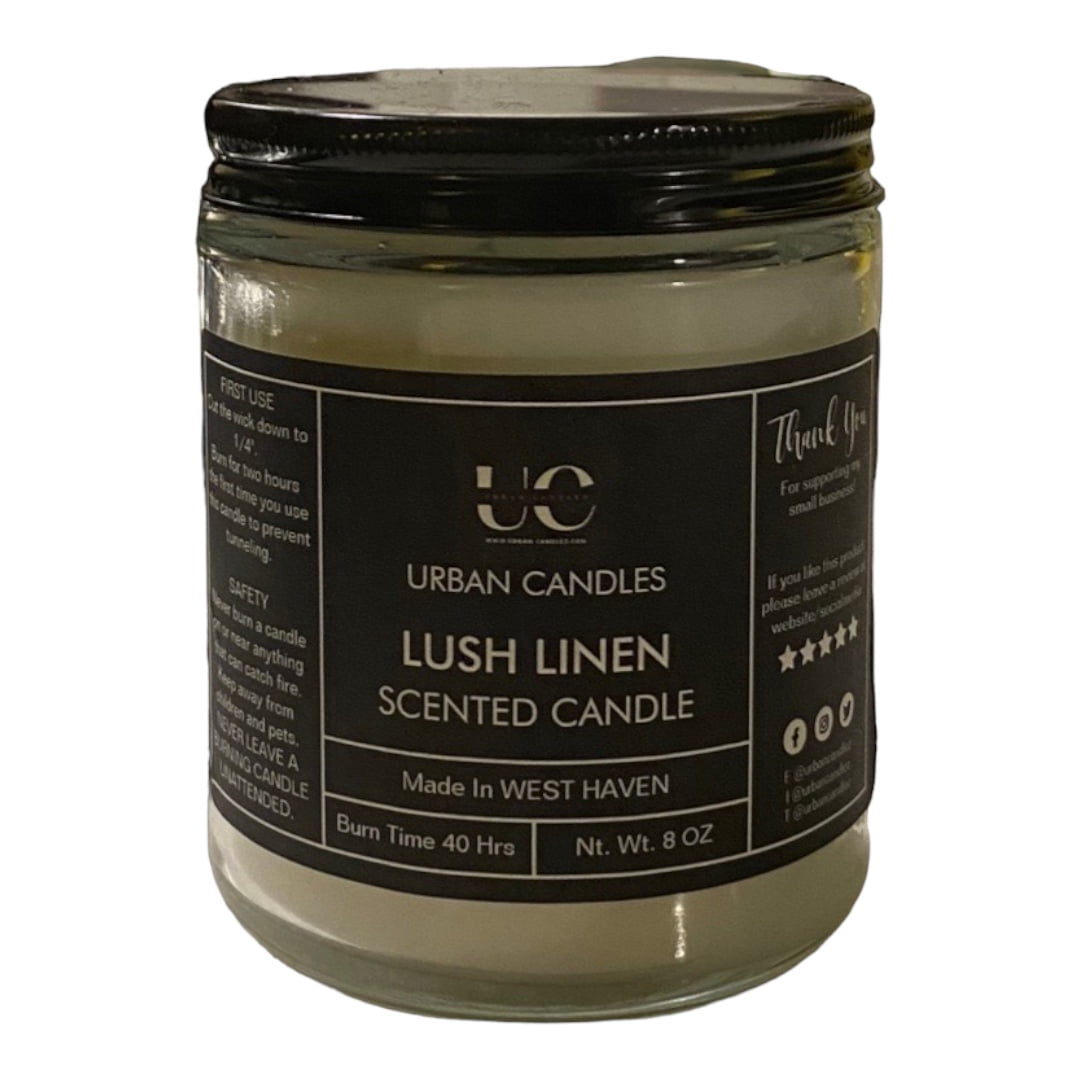 Lush Linen 8 oz Scented Container Candle with 40 h Burn Time - Image 2