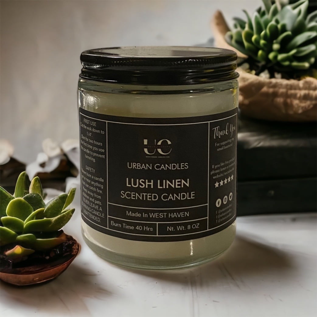 Lush Linen 8 oz Scented Container Candle with 40 h Burn Time - Image 3