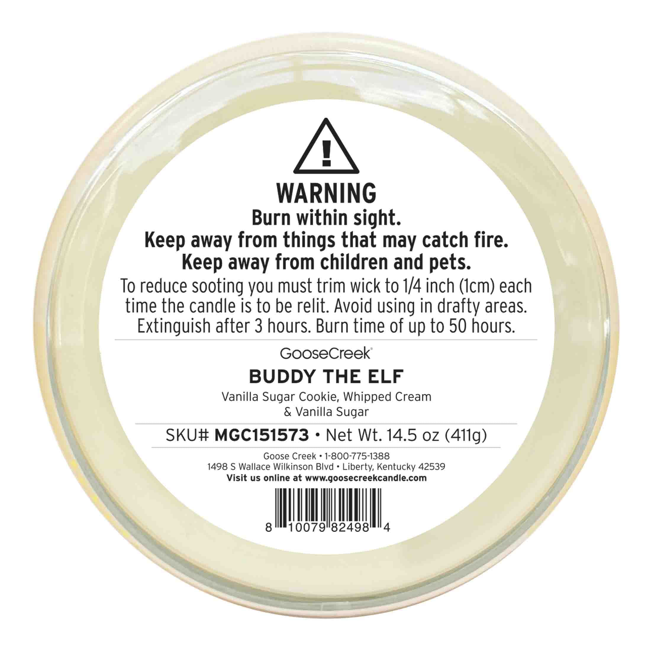Goose Creek Buddy The Elf , 3-wick Vanilla Sugar Cookie, Whipped Cream & Vanilla Sugar Scented Jar Candle, 14.5oz - Image 4