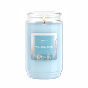 Mainstays Single-Wick Scented Glass Jar Candle, Wide Open Fields, 20oz.
