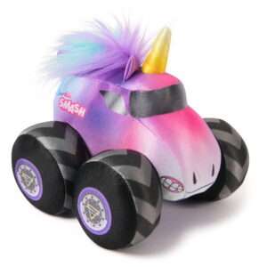 Monster Jam Sparkle Smash Plush Truck with Sound Effects, Plush Toy for Ages 3 and Up, 7”