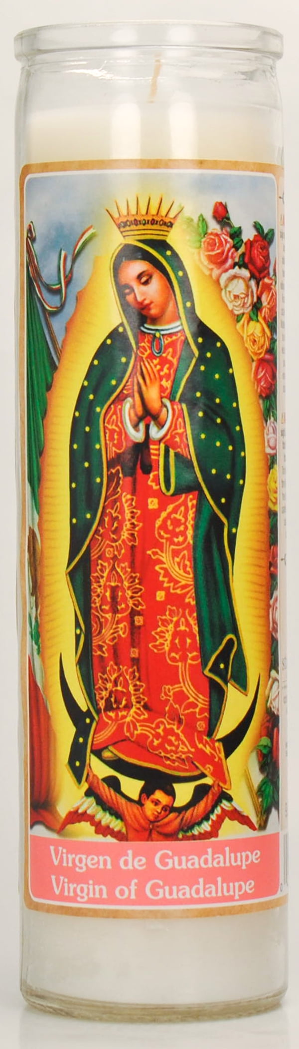 Prayer Candle Dual Saints White Wax, 8 Inch