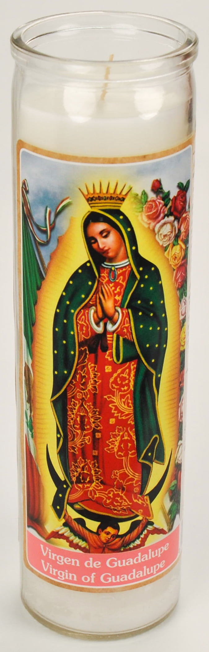 Prayer Candle Dual Saints White Wax, 8 Inch - Image 3