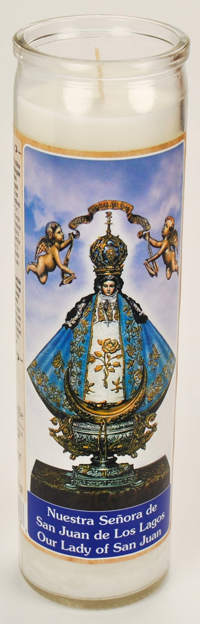 Prayer Candle Dual Saints White Wax, 8 Inch - Image 4