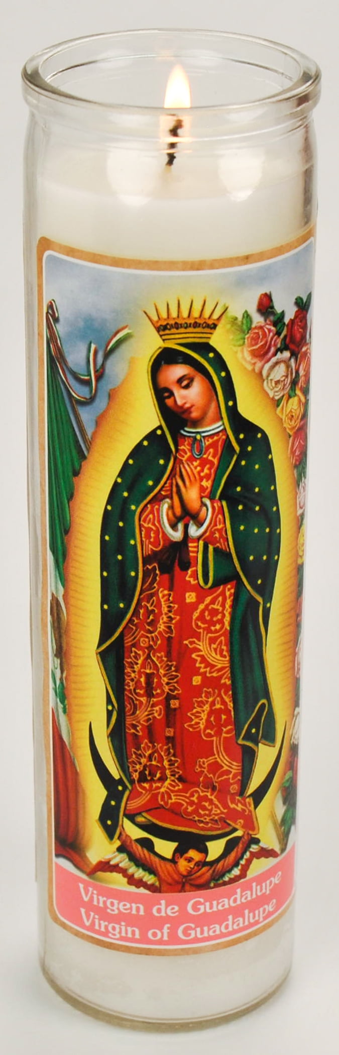 Prayer Candle Dual Saints White Wax, 8 Inch - Image 5