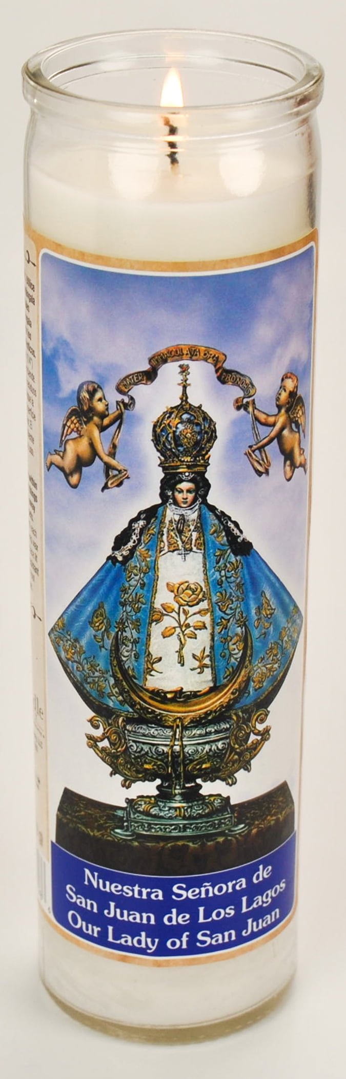 Prayer Candle Dual Saints White Wax, 8 Inch - Image 6