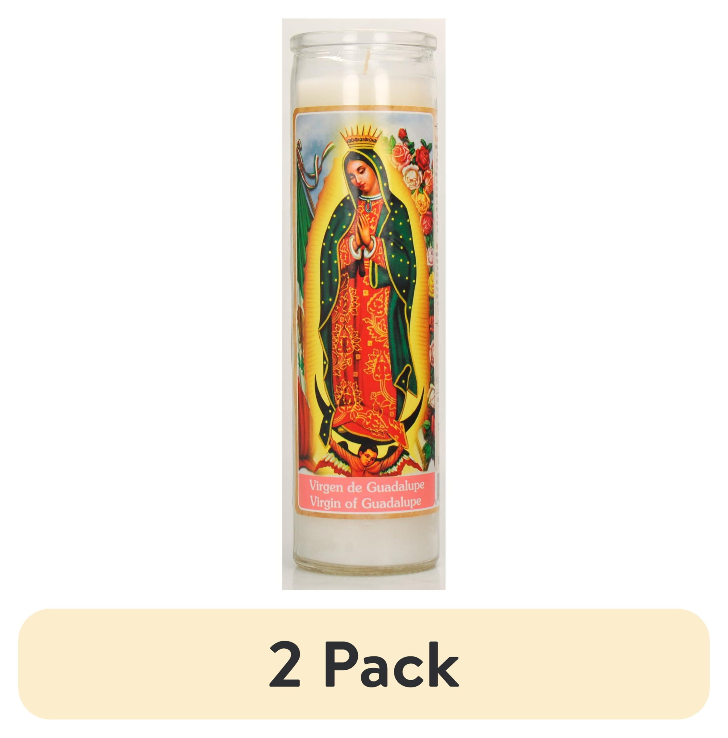 Prayer Candle Dual Saints White Wax, 8 Inch - Image 9