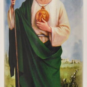 Prayer Candle St Jude Jazmin Scent Green Wax, 8 Inch