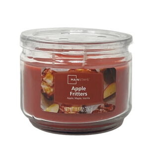 Mainstays 3-Wick Glass Jar Candle, Apple Fritter, 11.5 oz