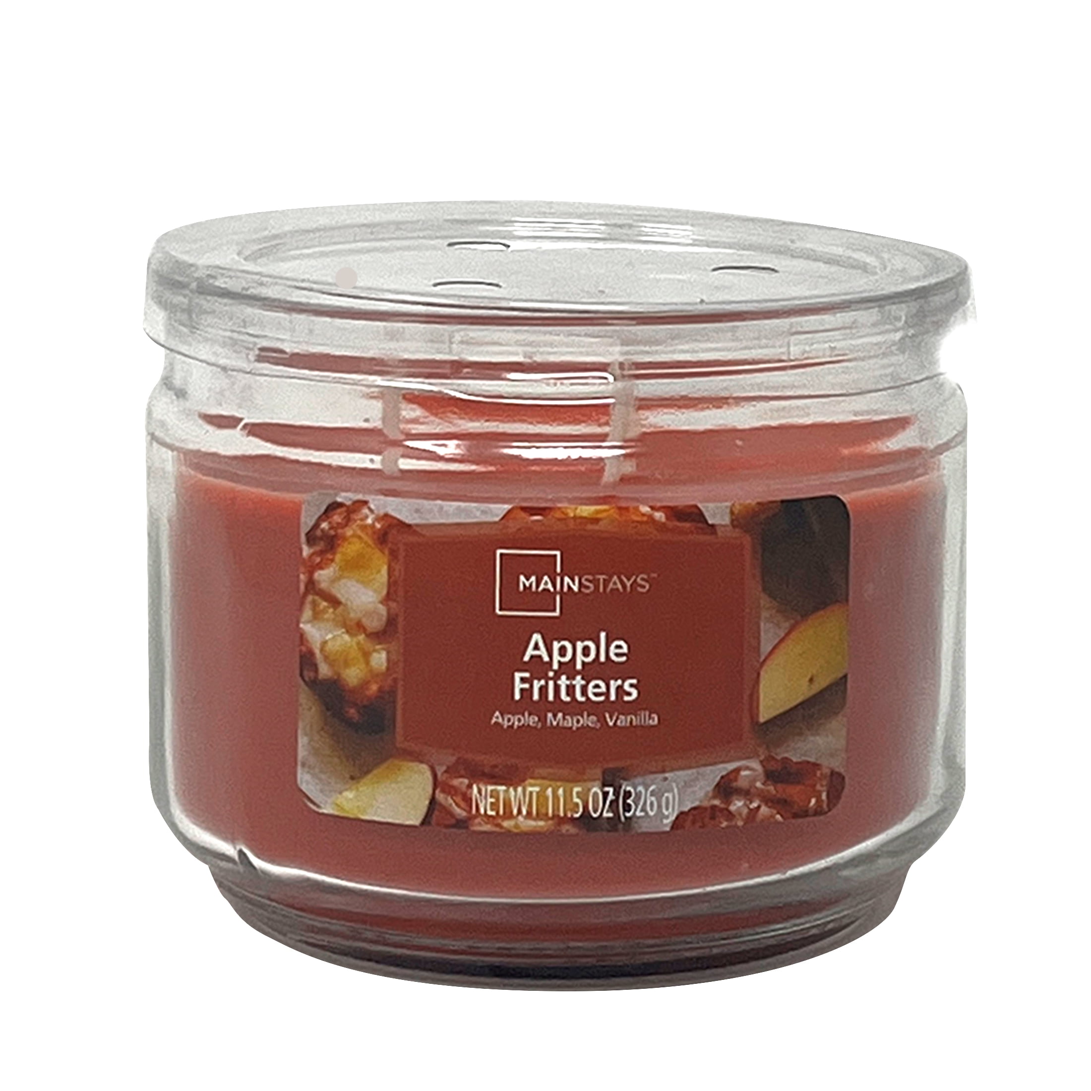 Mainstays 3-Wick Glass Jar Candle, Apple Fritter, 11.5 oz