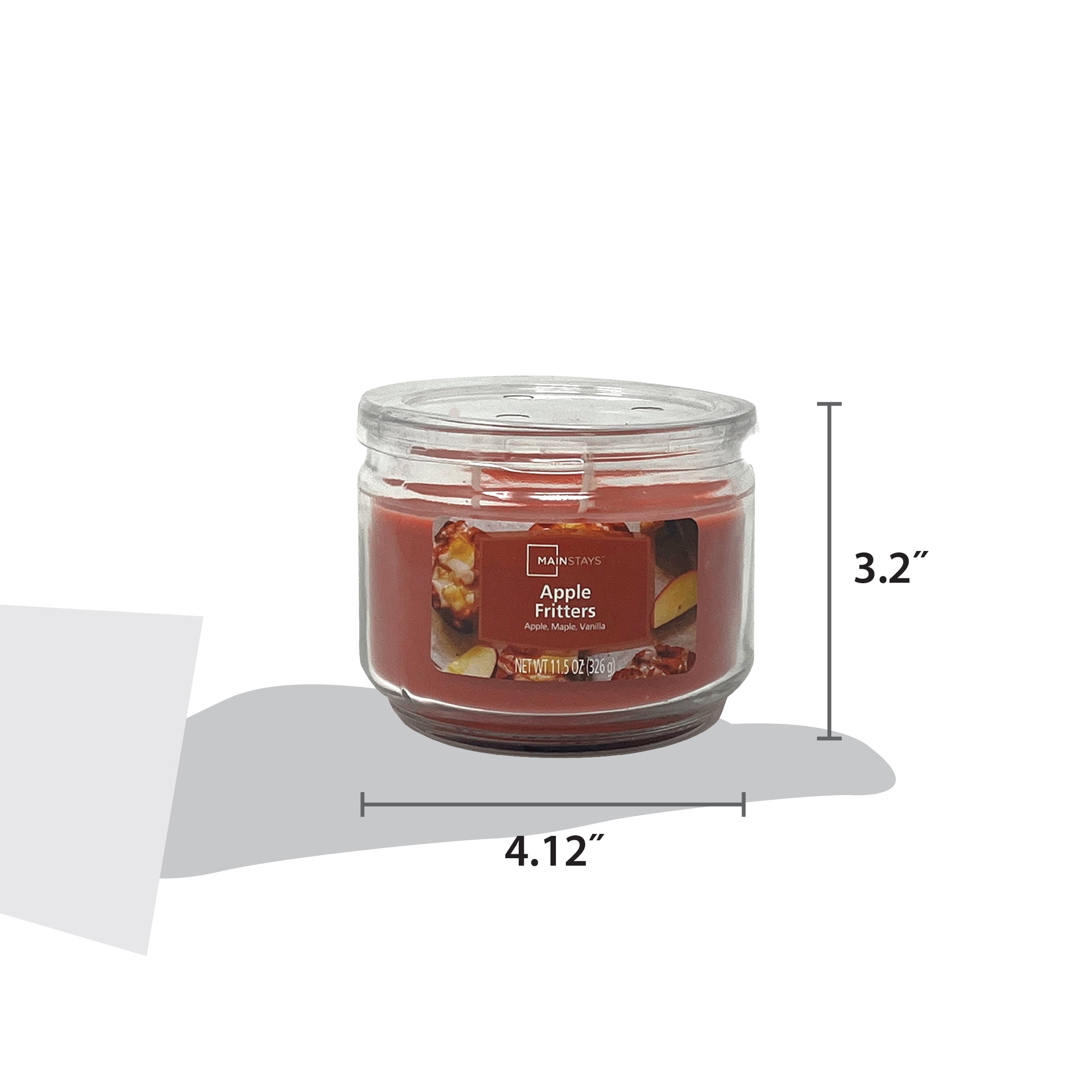 Mainstays 3-Wick Glass Jar Candle, Apple Fritter, 11.5 oz - Image 5