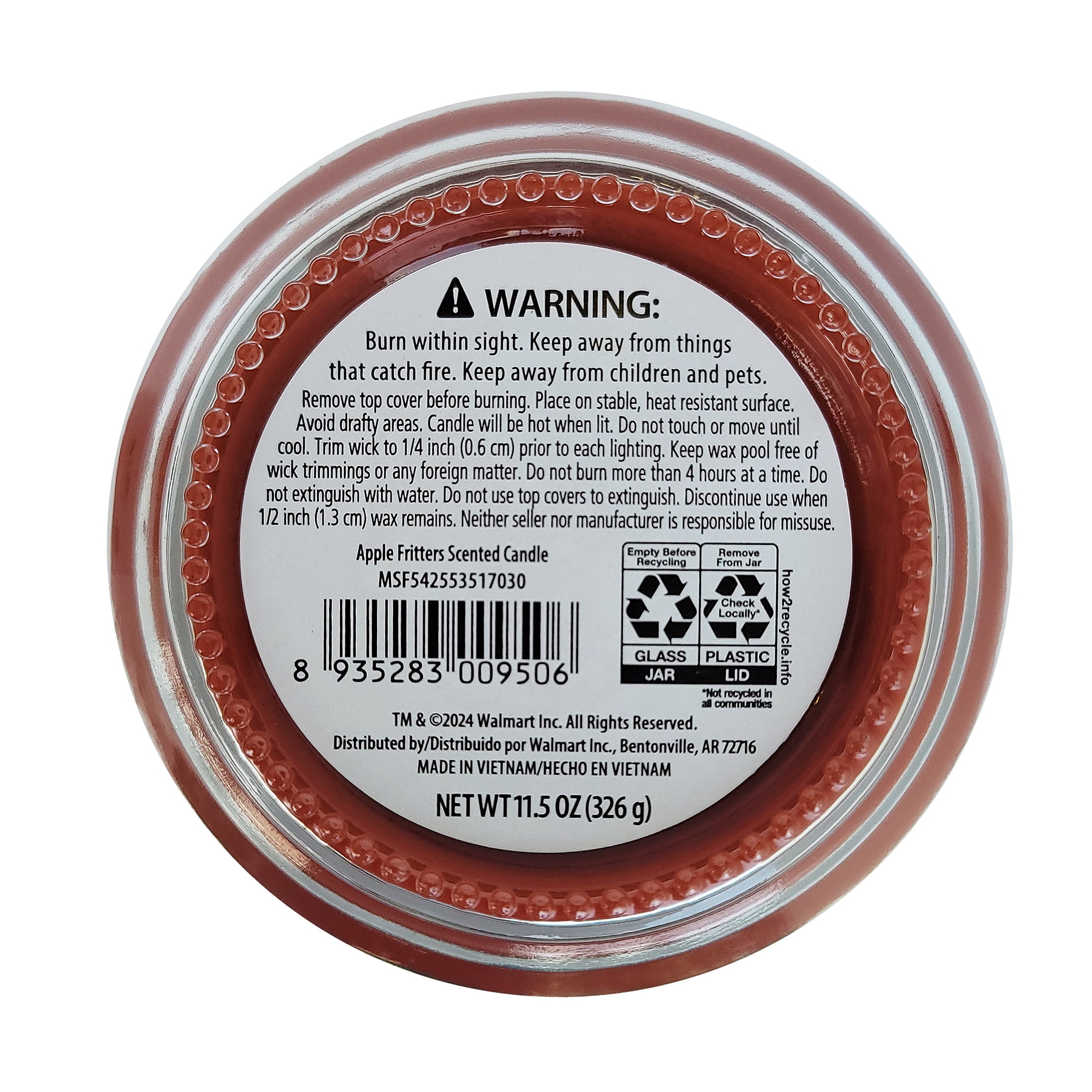 Mainstays 3-Wick Glass Jar Candle, Apple Fritter, 11.5 oz - Image 6