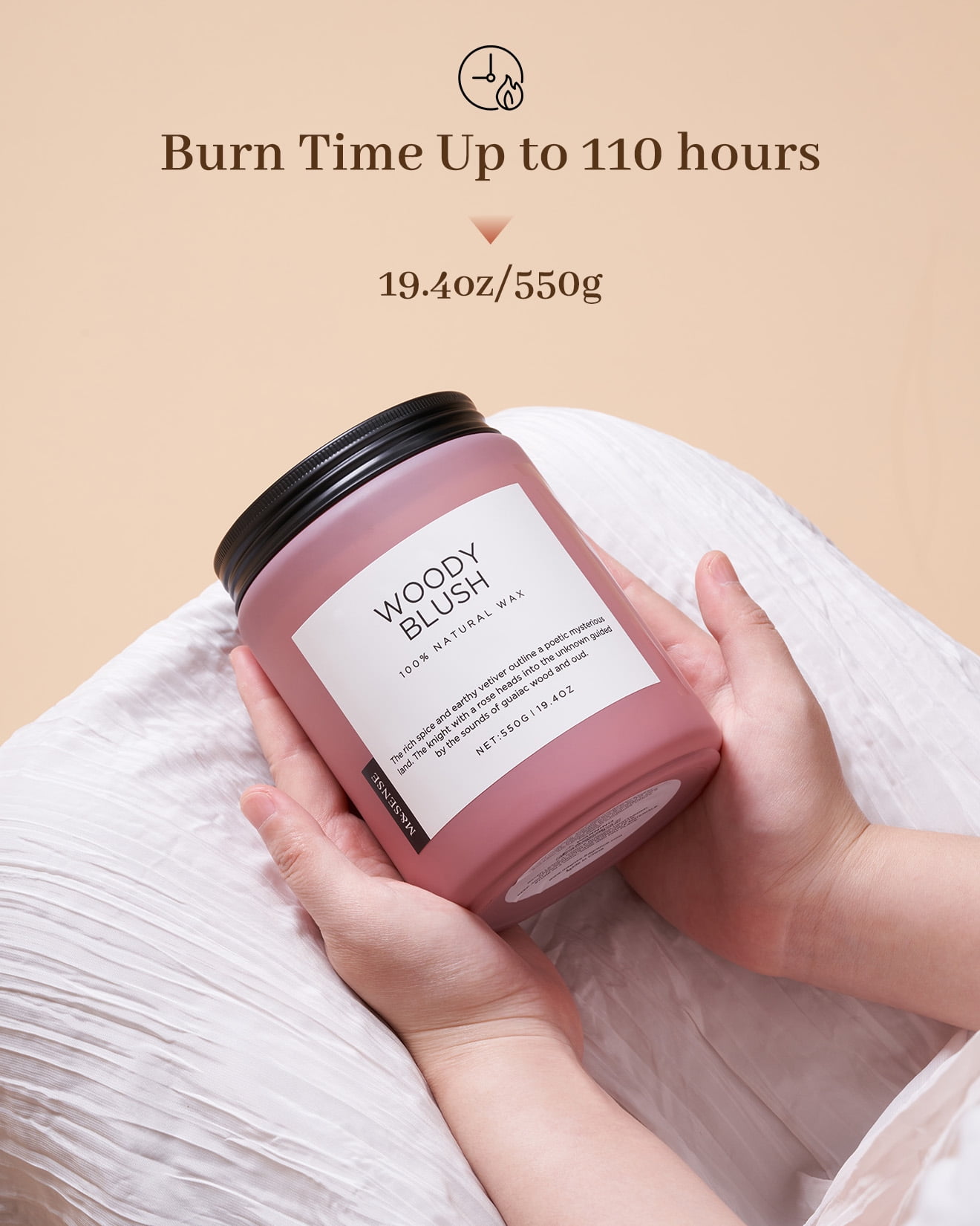 M&SENSE Ocean Breeze Scented Candle, 19.4oz Soy Jar Candle for Home, Large 2 Wick, Up to 110 Hours Burn time, Natural Organic Fragnce - Image 28