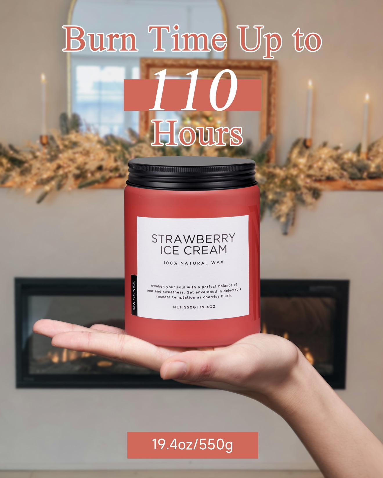 M&SENSE Ocean Breeze Scented Candle, 19.4oz Soy Jar Candle for Home, Large 2 Wick, Up to 110 Hours Burn time, Natural Organic Fragnce - Image 39