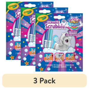 (3 pack) Crayola Scribble Scrubbie Uni-Creature  Pets, 1 Ct, Easter Basket Essentials, Unicorn Toys with Markers, Easter Coloring Gift for Kids, Ages 3+