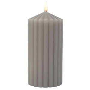 Mainstays 3" x 6" Single Wick Ribbed Pillar Candle, Unscented, Taupe