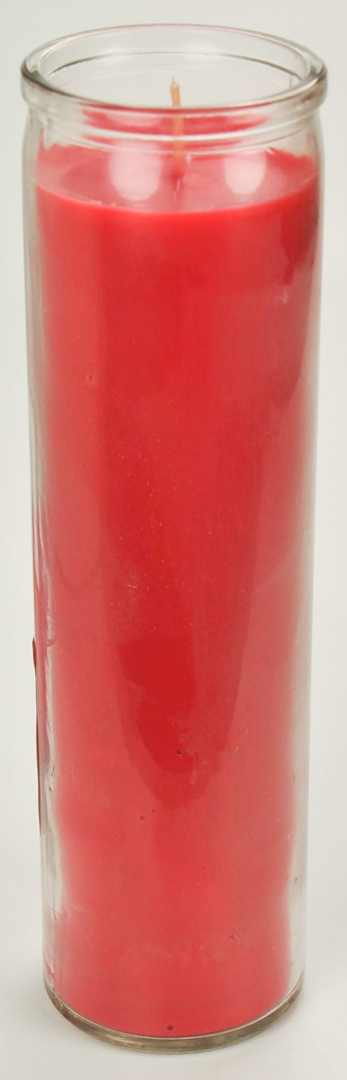 Prayer Candle Clear Glass Red Wax, 8 Inch - Image 3