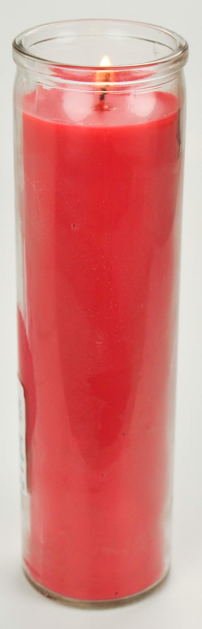 Prayer Candle Clear Glass Red Wax, 8 Inch - Image 4