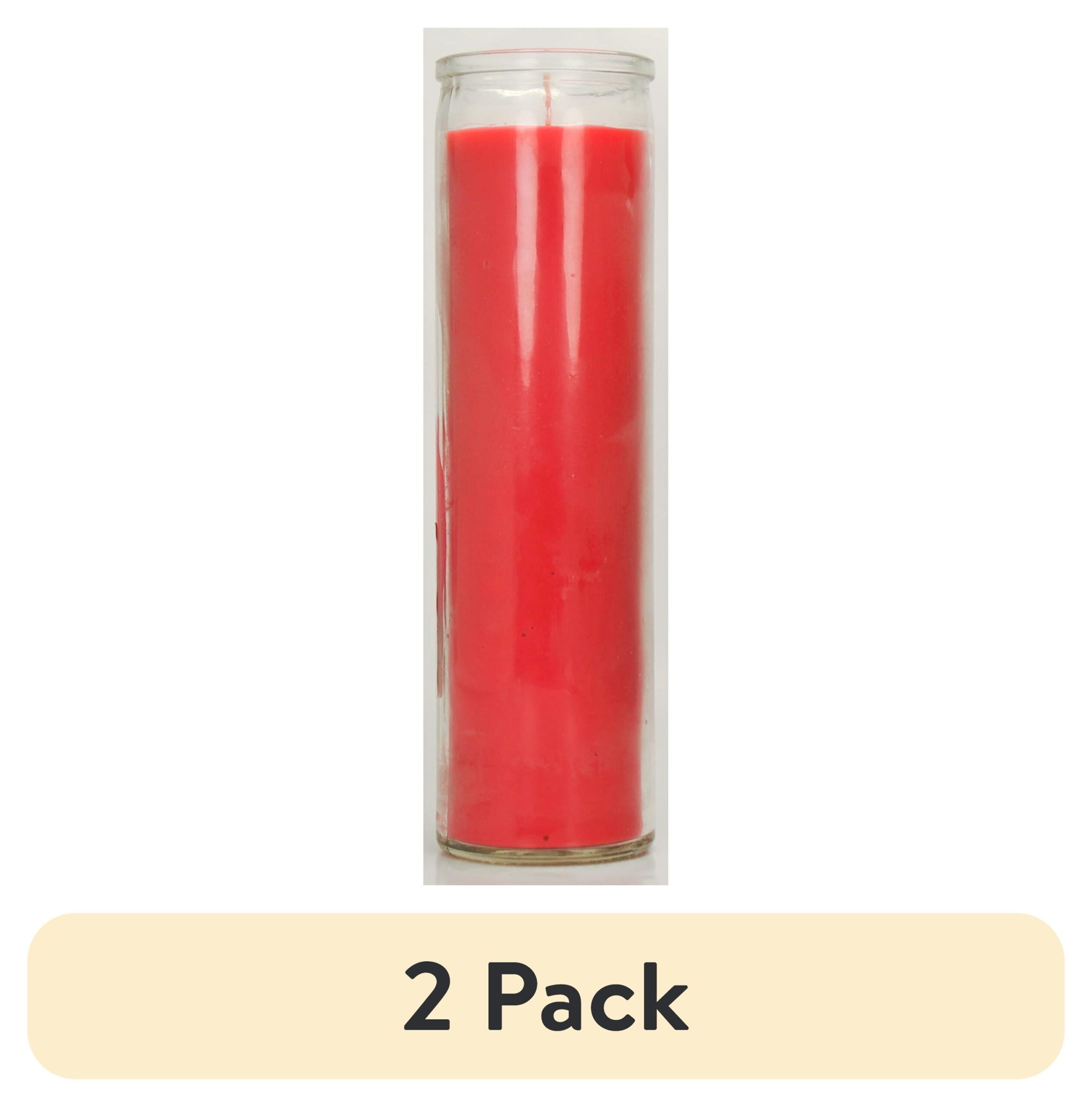 Prayer Candle Clear Glass Red Wax, 8 Inch - Image 6