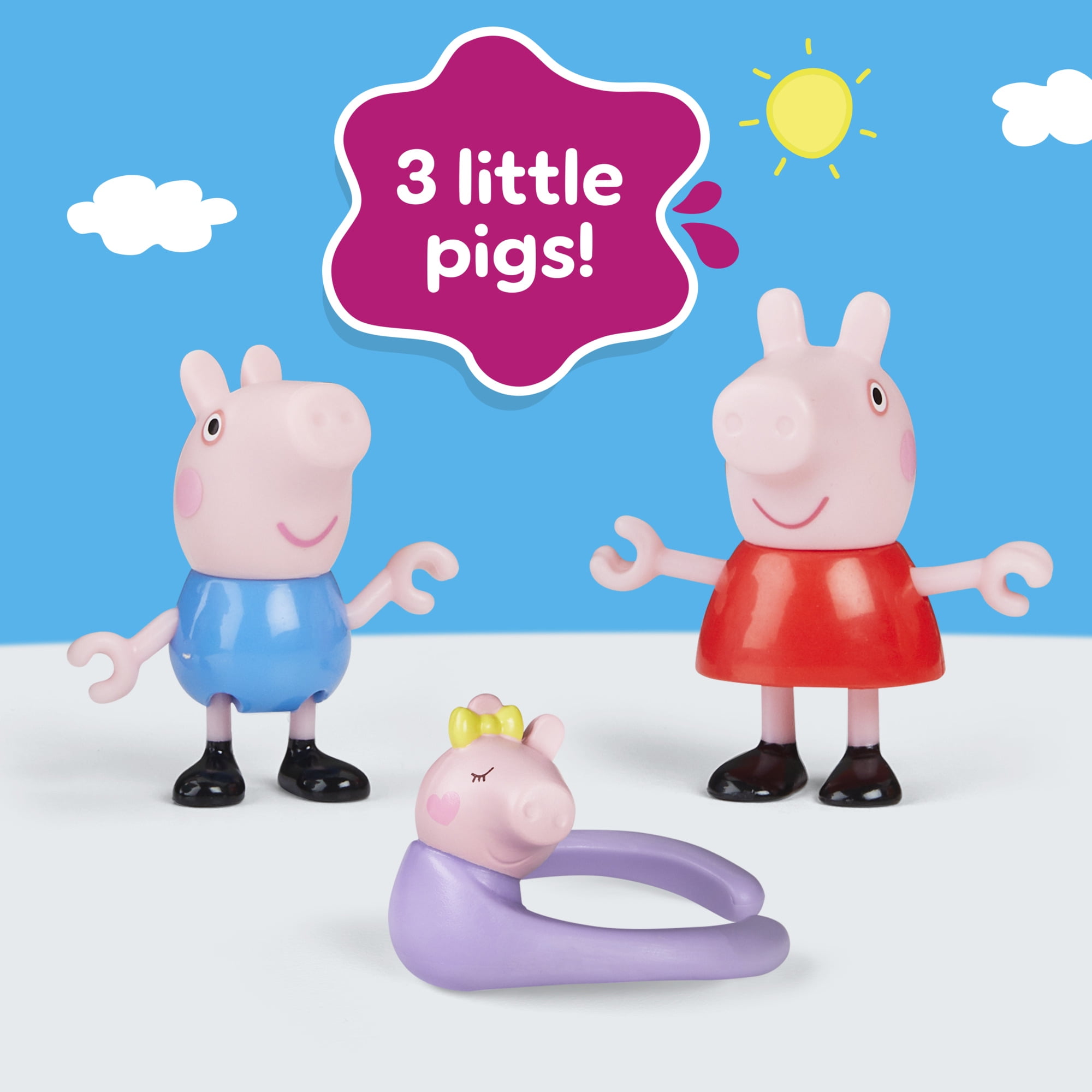 Peppa Pig Peppa's Family of Five with Baby Evie in Carrier, Poseable Figures Hold Hands, Preschool Toys, Boys and Girls, Ages 3 and up - Image 4