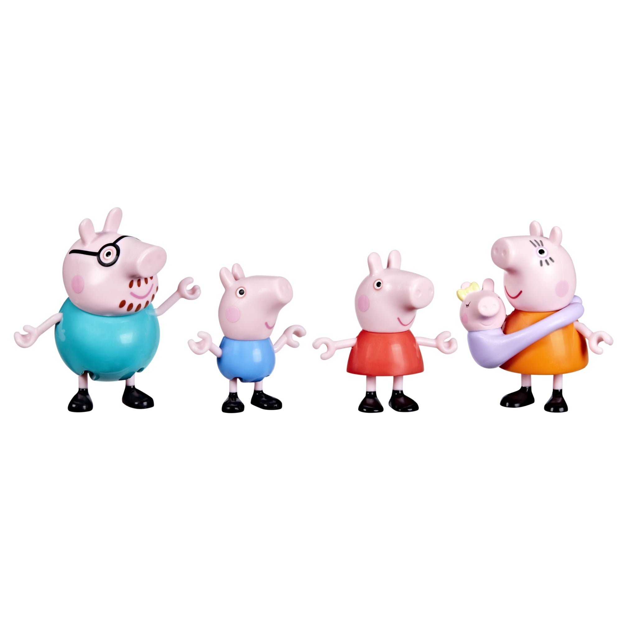 Peppa Pig Peppa's Family of Five with Baby Evie in Carrier, Poseable Figures Hold Hands, Preschool Toys, Boys and Girls, Ages 3 and up - Image 6