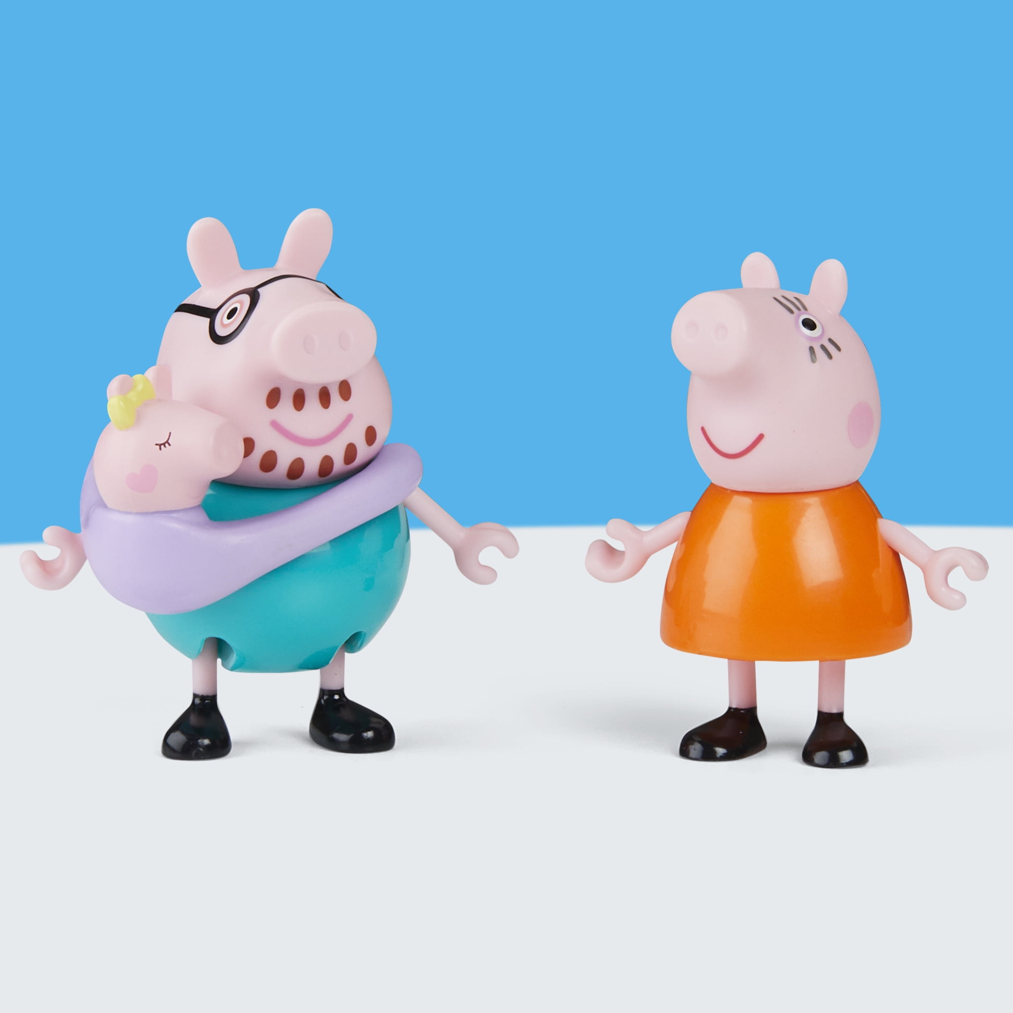 Peppa Pig Peppa's Family of Five with Baby Evie in Carrier, Poseable Figures Hold Hands, Preschool Toys, Boys and Girls, Ages 3 and up - Image 7